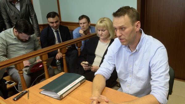 Alexei Navalny is seen here in Moscow City Court which considered his complaint over a 30 day administrative arrest for organizing an unauthorized rally in Moscow - Sputnik International