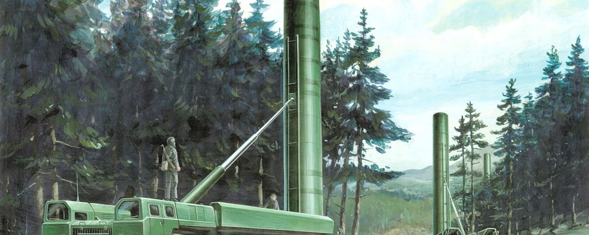 A Soviet SS-20 intermediate range missile launcher as envisioned in a US Defence Intelligence Agency report in the 1980s. - Sputnik International, 1920, 10.12.2021