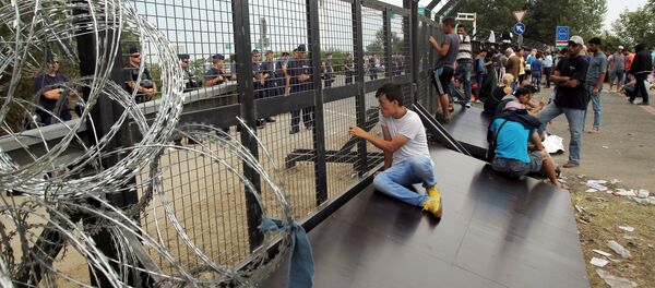 Refugees from the Middle East on the Serbian-Hungarian border. File photo Refugees from the Middle East on the Serbian-Hungarian border. File photo - Sputnik International