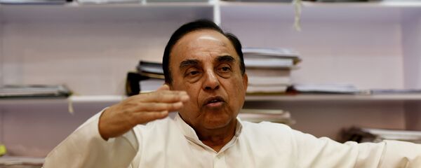 In this photograph taken on May 9, 2016, Subramanian Swamy, an Indian politician and a member of the Rajya Sabha, the upper house of the Indian parliament, gestures during an interview with AFP in New Delhi In this photograph taken on May 9, 2016, Subramanian Swamy, an Indian politician and a member of the Rajya Sabha, the upper house of the Indian parliament, gestures during an interview with AFP in New Delhi - Sputnik International