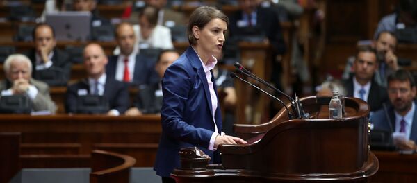 Serbia's Prime Minister designate Ana Brnabic speaks during a parliament session in Belgrade, Serbia June 28, 2017 Serbia's Prime Minister designate Ana Brnabic speaks during a parliament session in Belgrade, Serbia June 28, 2017 - Sputnik International