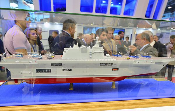 Model of the Priboy helicopter-carrying amphibious assault ship. Model of the Priboy helicopter-carrying amphibious assault ship. - Sputnik International