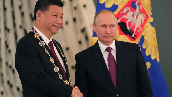 July 4, 2017.  Russian President Vladimir Putin meets with People's Republic of China President Xi Jinping in Moscow. - Sputnik International