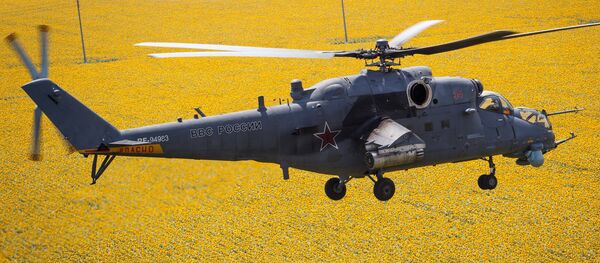 Russian Special Forces Mi-35M Helicopters Take Part in Drill - Sputnik International