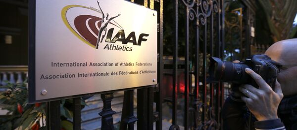 A photographer pictures the logo at the IAAF (International Amateur Athletic Federation) (File) A photographer pictures the logo at the IAAF (International Amateur Athletic Federation) (File) - Sputnik International