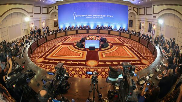 A picture shows a general view during a fifth round of Syria peace talks on July 5, 2017, in Astana - Sputnik International