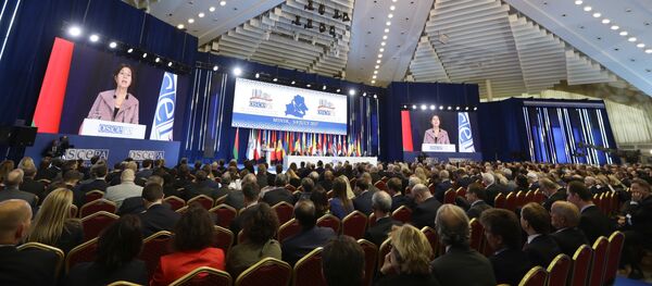 President of the OSCE PA, Austria's Christine Muttonen speaks during the OSCE Parliamentary Assembly's 26th Annual Session in Minsk, Belarus, Wednesday, July 5, 2017 President of the OSCE PA, Austria's Christine Muttonen speaks during the OSCE Parliamentary Assembly's 26th Annual Session in Minsk, Belarus, Wednesday, July 5, 2017 - Sputnik International