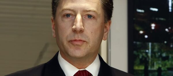 (File) US permanent representative to NATO Kurt Volker is pictured during the 'US elections Morning', organized at the BMW showroom, in Brusssels, November 05, 2008 (File) US permanent representative to NATO Kurt Volker is pictured during the 'US elections Morning', organized at the BMW showroom, in Brusssels, November 05, 2008 - Sputnik International