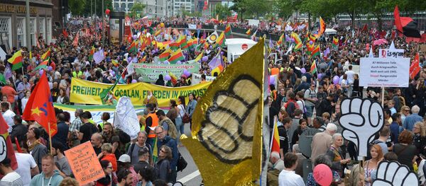 A peaceful rally of opponents of the ongoing G20 summit in Hamburg gathered about 12,000 participants in the German city on Saturday - Sputnik International
