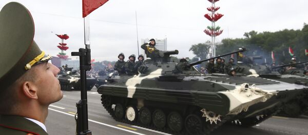 Belarussian servicemen take part in a military parade, part of celebrations marking the Independence Day in Minsk, Belarus July 3, 2017 Belarussian servicemen take part in a military parade, part of celebrations marking the Independence Day in Minsk, Belarus July 3, 2017 - Sputnik International