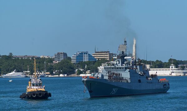 Admiral Essen arrives in Sevastopol following combat operations near the coast of Syria. File photo Admiral Essen arrives in Sevastopol following combat operations near the coast of Syria. File photo - Sputnik International