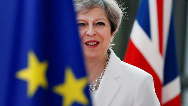 British Prime Minister Theresa May arrives at the EU summit in Brussels, Belgium, June 23, 2017. - Sputnik International