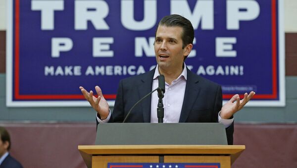 Donald Trump Jr. speaks at a campaign rally for his father, Republican presidential candidate Donald Trump, at Arizona State University Thursday, Oct. 27, 2016, in Tempe, Ariz. - Sputnik International