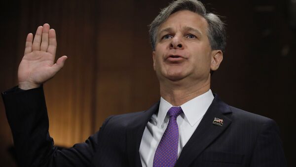 Christopher Wray is sworn in prior to testifying before a Senate Judiciary Committee confirmation hearing on his nomination to be the next FBI director on Capitol Hill in Washington, U.S., July 12, 2017. - Sputnik International