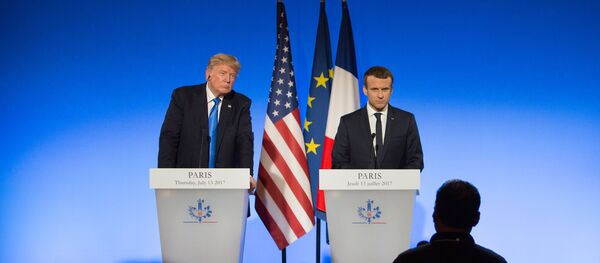 US President Donald Trump, left, and French President Emmanuel Macron during a news conference following a meeting in Paris US President Donald Trump, left, and French President Emmanuel Macron during a news conference following a meeting in Paris - Sputnik International
