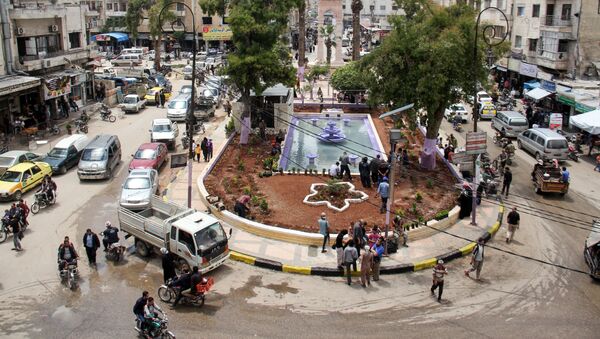 A picture taken on May 24, 2017 shows a general view of a square in the northern Syrian city of Idlib - Sputnik International