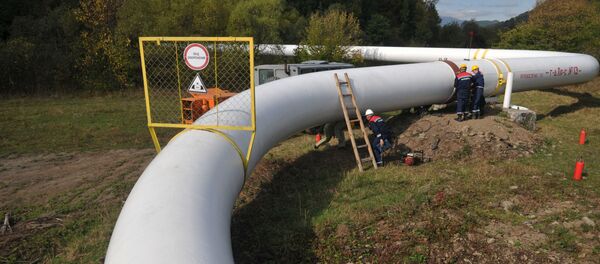 Workers at a Ukrainian gas station Volovets in western Ukraine, Oct.7, 2015 Workers at a Ukrainian gas station Volovets in western Ukraine, Oct.7, 2015 - Sputnik International