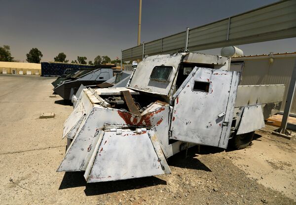 Vehicles used for suicide car bombings, made by Islamic State militants, are seen at Federal Police Headquarters after being confiscated in Mosul, Iraq July 13, 2017 Vehicles used for suicide car bombings, made by Islamic State militants, are seen at Federal Police Headquarters after being confiscated in Mosul, Iraq July 13, 2017 - Sputnik International