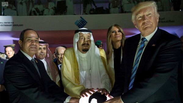 In this May 21, 2017 file photo, released by the Saudi Press Agency, from left to right, Egyptian President Abdel Fattah al-Sissi, Saudi King Salman, U.S. First Lady Melania Trump and President Donald Trump, visit a new Global Center for Combating Extremist Ideology, in Riyadh, Saudi Arabia - Sputnik International