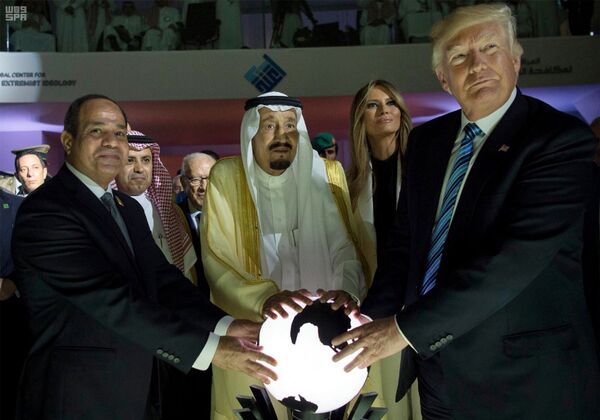 In this May 21, 2017 file photo, released by the Saudi Press Agency, from left to right, Egyptian President Abdel Fattah al-Sissi, Saudi King Salman, U.S. First Lady Melania Trump and President Donald Trump, visit a new Global Center for Combating Extremist Ideology, in Riyadh, Saudi Arabia - Sputnik International