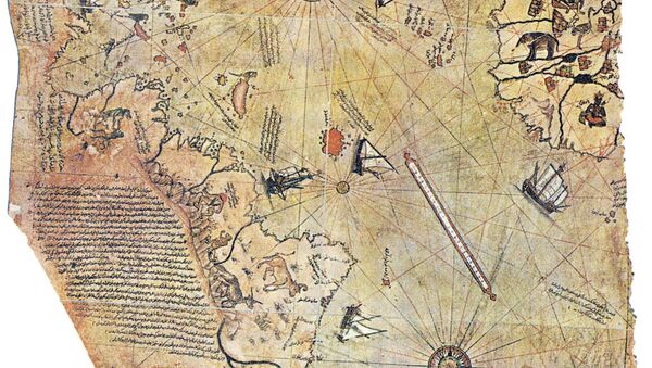 Map of the world by Ottoman admiral Piri Reis, drawn in 1513. Only half of the original map survives and is held at the Topkapi Museum in Istanbul. - Sputnik International
