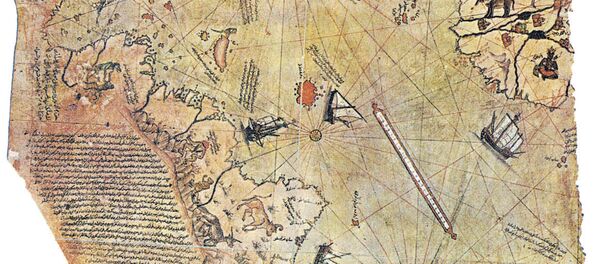 Map of the world by Ottoman admiral Piri Reis, drawn in 1513. Only half of the original map survives and is held at the Topkapi Museum in Istanbul. Map of the world by Ottoman admiral Piri Reis, drawn in 1513. Only half of the original map survives and is held at the Topkapi Museum in Istanbul. - Sputnik International