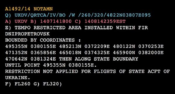 A NOTAM notification A NOTAM notification - Sputnik International