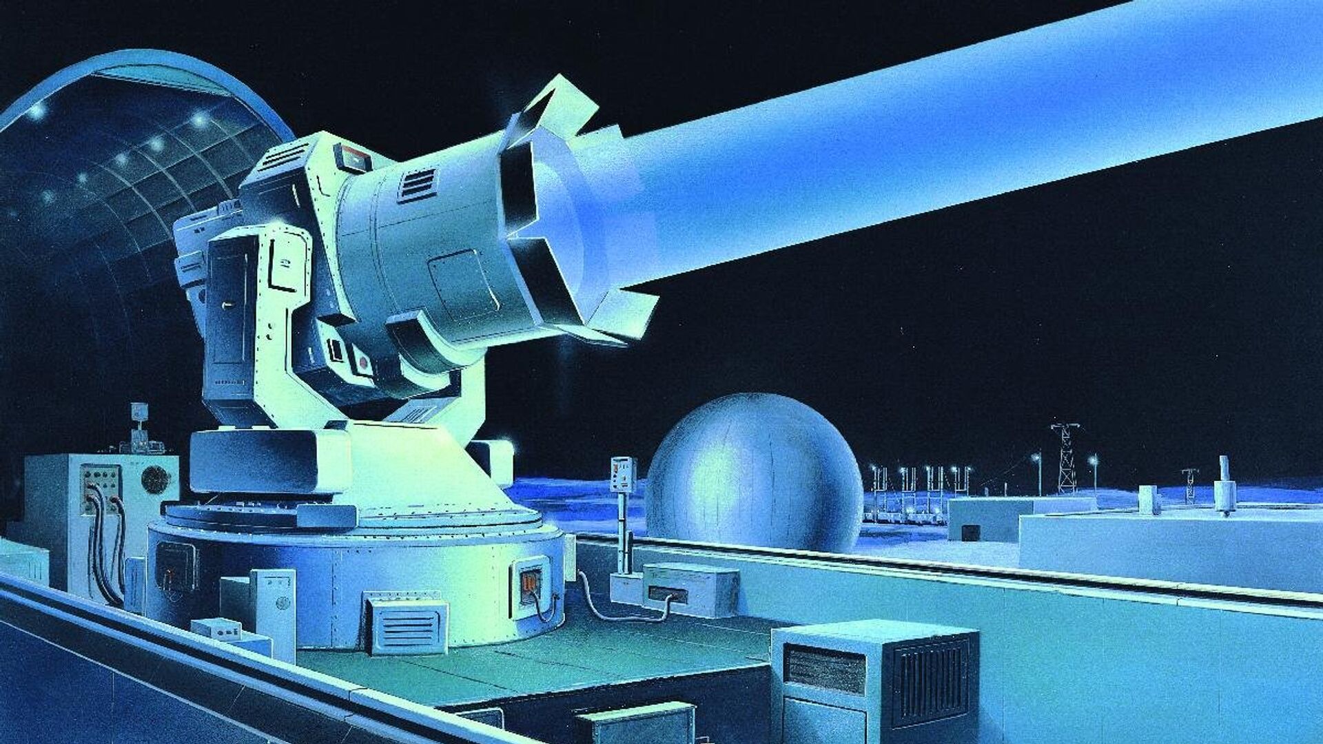 Soviet-ground based laser installation, as envisioned by the Defense Intelligence Agency in a 1980s brochure. - Sputnik International, 1920, 12.09.2023