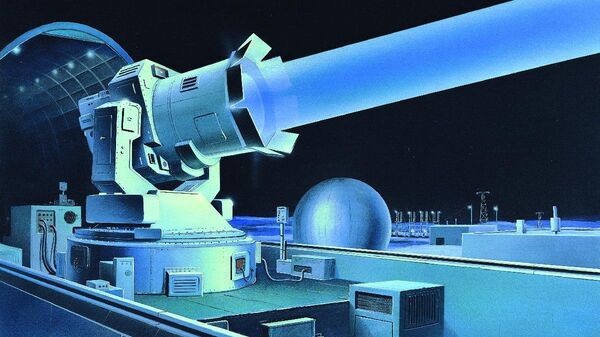Soviet-ground based laser installation, as envisioned by the Defense Intelligence Agency in a 1980s brochure. - Sputnik International