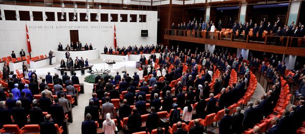 Turkish Parliament convenes to commemorate the attempted coup on its first anniversary at the Turkish parliament in Ankara, Turkey July 15, 2017 Turkish Parliament convenes to commemorate the attempted coup on its first anniversary at the Turkish parliament in Ankara, Turkey July 15, 2017 - Sputnik International