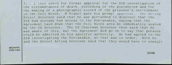 Minutes of Spandau Allied Prison Governors’ meeting. Minutes of Spandau Allied Prison Governors’ meeting. - Sputnik International
