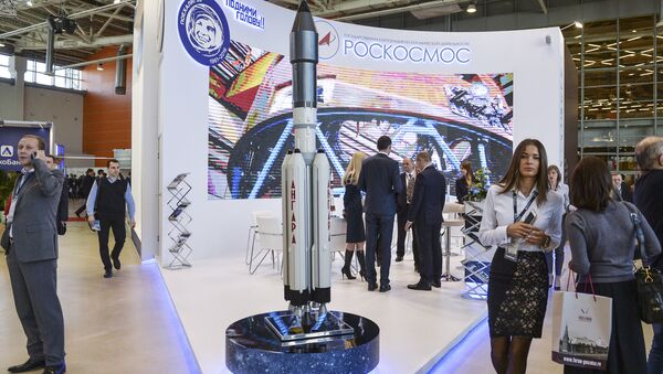 Stand of the Roskosmos Federal Space Agency at the forum and fair for honest public procurement in Moscow. - Sputnik International