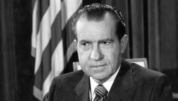 Republican president Richard Nixon about to make a TV address on 23 March 1973. - Sputnik International