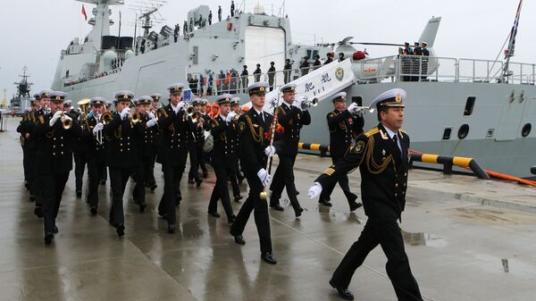 Ceremonial greeting of the Chinese Navy warships that arrived in Baltiysk for the 2017 Naval Cooperation Russia-China drills - Sputnik International