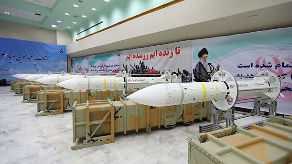 This picture released by the official website of the Iranian Defense Ministry on Saturday, July 22, 2017, shows Sayyad-3 air defense missiles during inauguration of its production line at an undisclosed location, Iran, according to official information released. Sayyad-3 is an upgrade to previous versions of the missile - Sputnik International