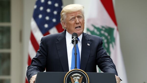 President Donald Trump speaks during a joint news conference with Lebanese Prime Minister Saad Hariri in the Rose Garden of the White House in Washington, Tuesday, July 25, 2017. - Sputnik International