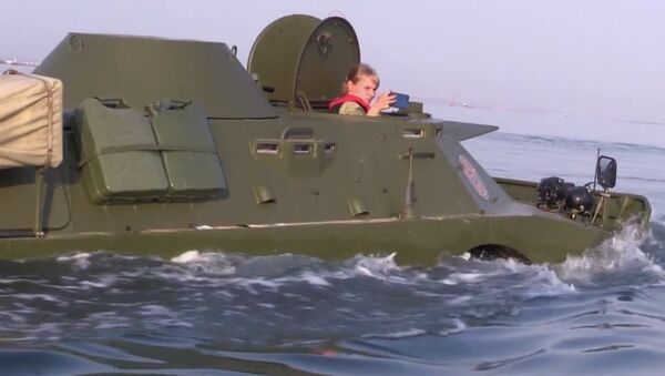 Armored Vehicles Cross Kerch Strait - Sputnik International