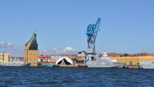 Old mast-crane on Karlskrona shipyard - navy base - Sputnik International