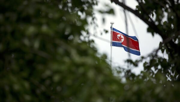 The North Korean flag flies above the North Korean Embassy in Beijing - Sputnik International