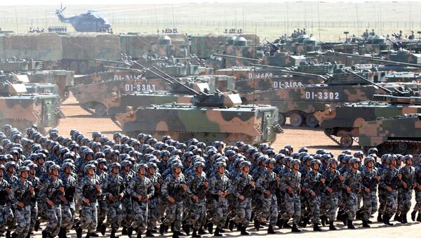Soldiers of China's People's Liberation Army (PLA) take part in a military parade to commemorate the 90th anniversary of the foundation of the army at the Zhurihe military training base in Inner Mongolia Autonomous Region, China, July 30, 2017 - Sputnik International