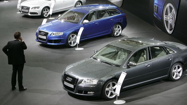The March 11, 2008 file photo shows new Audi cars presented during the annual press conference in Ingolstadt, southern Germany - Sputnik International