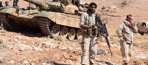 Hezbollah fighters in Jarod Arsal Hezbollah fighters in Jarod Arsal - Sputnik International