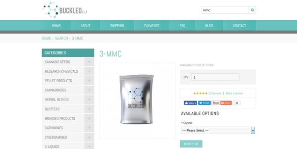 Screen of the 3-MMC page on buckled.eu - Sputnik International