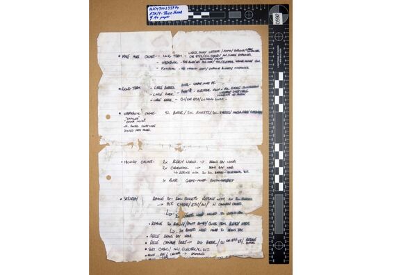 One of Ciaran Maxwell's bombmaking notes One of Ciaran Maxwell's bombmaking notes - Sputnik International