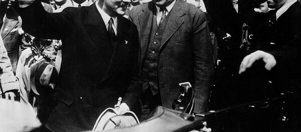 Adolf Hitler, left, Nazi chancellor of Germany, and Konstantin von Neurath, German Minister of Foreign Affairs, (right center) as they returned to Munich, Germany, from their meeting with Premier Benito Mussolini of Italy, June 25, 1934. Adolf Hitler, left, Nazi chancellor of Germany, and Konstantin von Neurath, German Minister of Foreign Affairs, (right center) as they returned to Munich, Germany, from their meeting with Premier Benito Mussolini of Italy, June 25, 1934. - Sputnik International