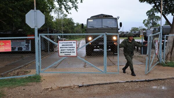 The checkpoint of the Russian military base in in Gudauta, the Republic of Abkhazia - Sputnik International