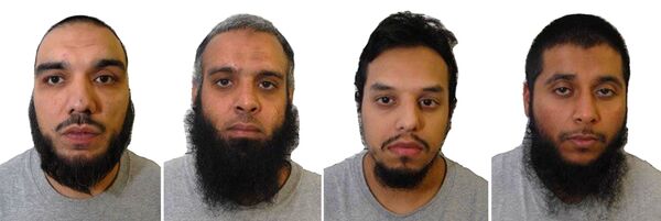 A composite of four undated images issued Wednesday Aug.2, 2017, by Britain's West-Midlands Police, showing left to right: Tahir Aziz, Naweed Ali, Mohibur Rahman and Khobaib Hussain who have been found guilty of preparing terrorist acts, following a partly-secret trial at the Old Bailey in London Wednesday Aug. 2, 2017. - Sputnik International