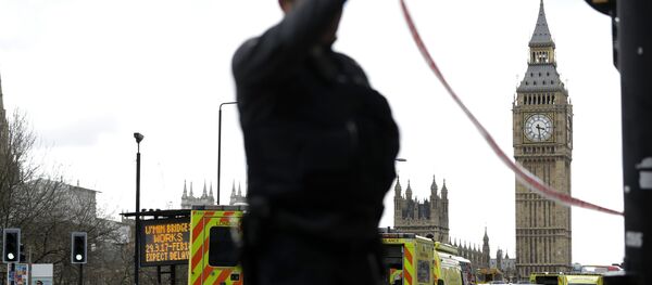 Police secure the area close to the Houses of Parliament in London, Wednesday, March 22, 2017. - Sputnik International