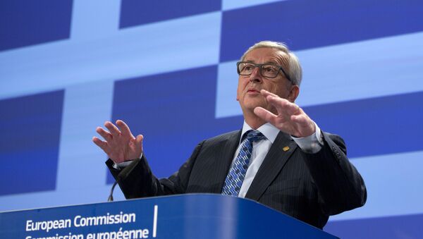 European Commission President Jean-Claude Juncker speaks during a media conference at EU headquarters in Brussels on Monday, June 29, 2015. - Sputnik International
