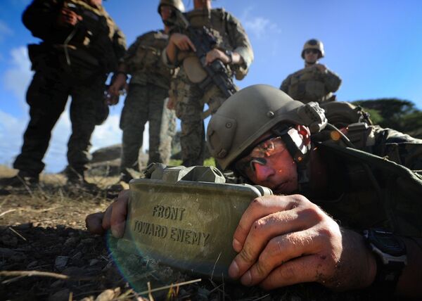 Sergeant Anthony Jacks placed a claymore mine during a combat shooting on September 20, 2009. (File) Sergeant Anthony Jacks placed a claymore mine during a combat shooting on September 20, 2009. (File) - Sputnik International